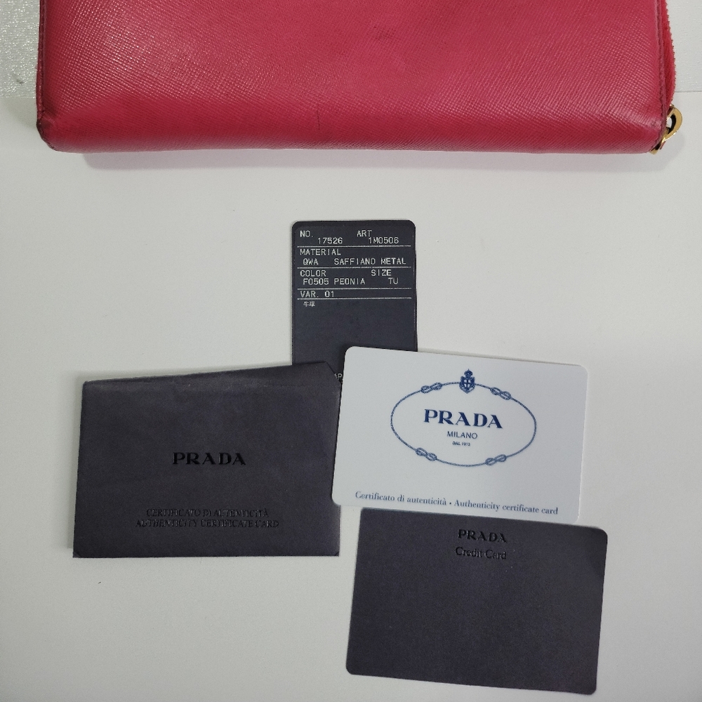 Prada Pink Saffiano Leather Zip Around Wallet - Picture 11 of 11